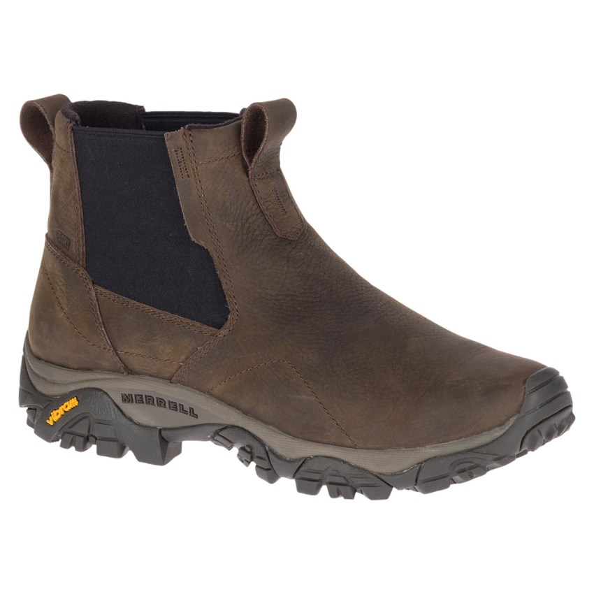 Bottes Merrell Moab Adventure Chelsea Polar Waterproof Marron Foncé Homme | Q.W.VNNJ